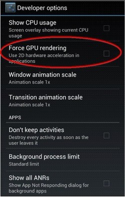 Force GPU rendering