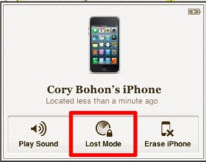iPhone lost mode